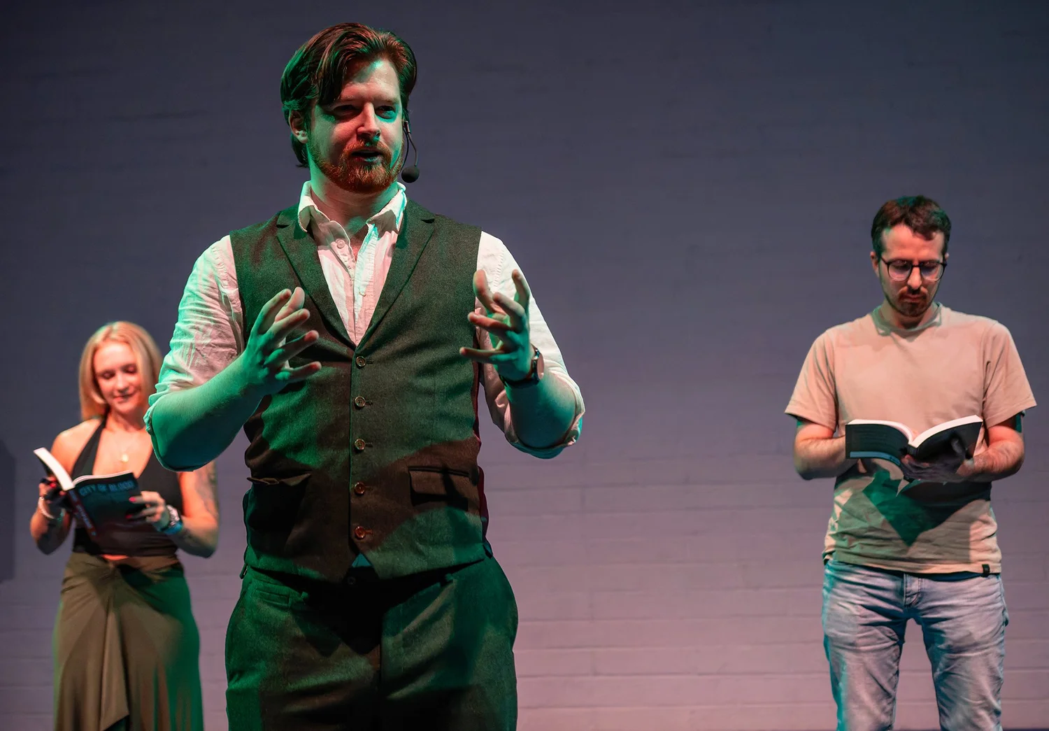 Zac engaging an audience on stage